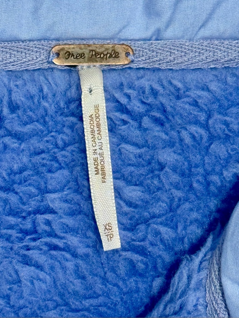 Free People Monarch Sweatshirt- Blue-Size XS - Picture 4 of 7